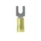Panduit Fork Terminal, 1/4 in Stud Size, 10 AWG, 600 V, Nylon Insulated, Yellow, 50 PK PNF10-14F-L - alternate 1